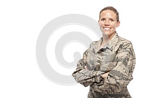 Happy female airman