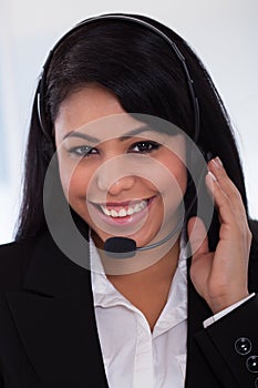 Happy Female Customer Representative