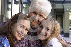 Happy female generation  grandmother and granddaughters