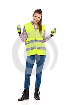 Happy Female Manual Worker