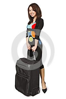 Happy female traveler