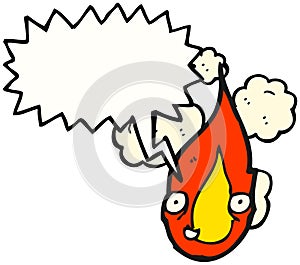 Happy Fire Cartoon Character