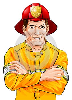 Happy fireman