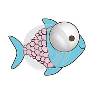 happy fish cartoon icon