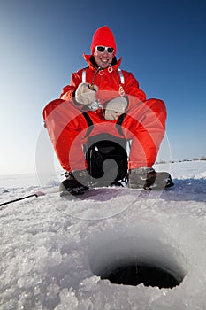 Happy fisherman