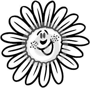 Happy flower cartoon Vector Clipart