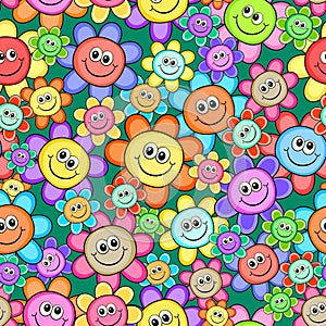 Happy Flowers Seamless Floral Pattern