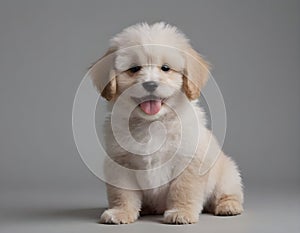 Happy fluffy smiling dog. Pets concept