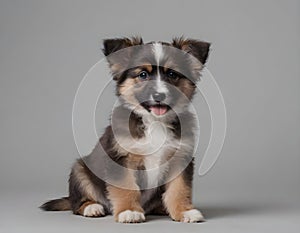 Happy fluffy smiling dog. Pets concept