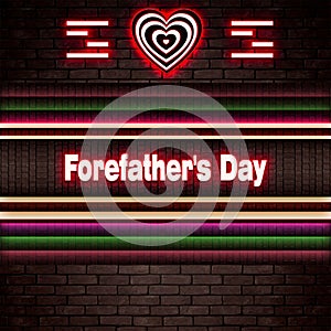 December month , Forefather's Day, Text Effect on Bricks Background photo