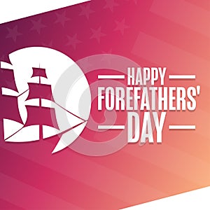 Happy Forefathers Day. Holiday concept. Template for background, banner, card, poster with text inscription. Vector