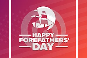 Happy Forefathers Day. Holiday concept. Template for background, banner, card, poster with text inscription. Vector