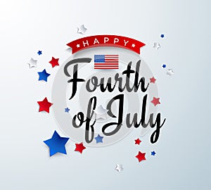 Happy Fourth of July background - American Independence Day vector illustration - 4th of July typographic design USA