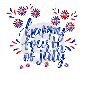 HAPPY FOURTH OF JULY- handwritten invitation