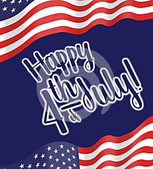 Happy FOurth of JUly, Independence day illustration with greeting