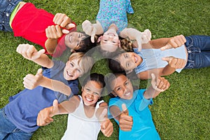 Happy friends playing in the park