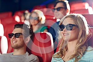 Happy friends watching movie in 3d theater