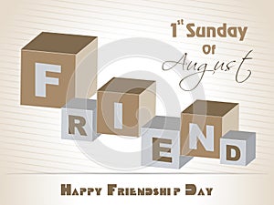 Happy Friendship Day background with colorful text