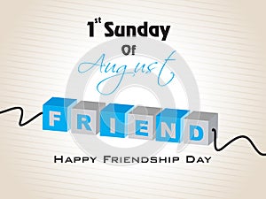 Happy Friendship Day background with colorful text