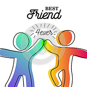 Happy friendship day card of friend high five photo