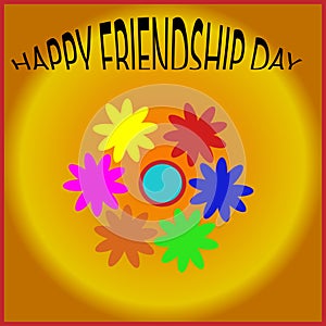 HAPPY FRIENDSHIP DAY GREETING CARD.USING DIFFRENT COLORS