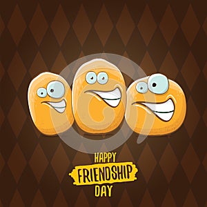 Happy Friendship day vector illustration. funky kids potato with friends.vector friends tiny kids potato characters