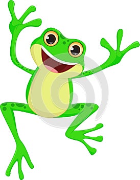 Happy Frog cartoon jumping