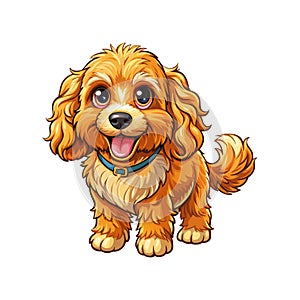 A Happy Funny Cartoon Style Cavapoo