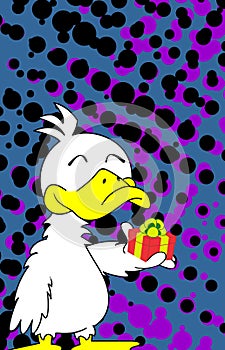 Happy funny duck cartoon background