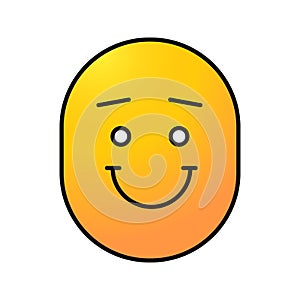 Happy and funny smile with eyebrows color icon