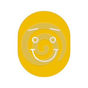 Happy and funny smile with eyebrows glyph color icon