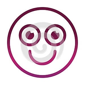 Happy funny smiley emoticon face expression gradient style icon