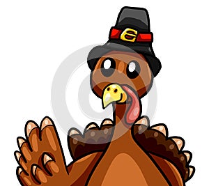 Happy Funny Waving Thanksgiving Turkey