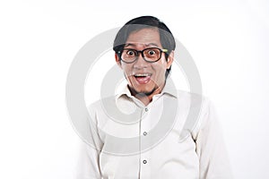 Happy Funny Young Asian Businessman