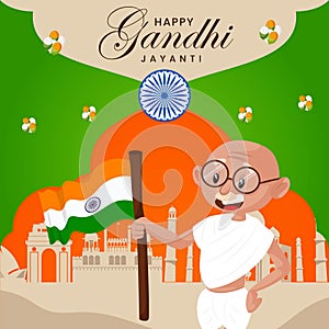 Happy Gandhi Jayanti banner design