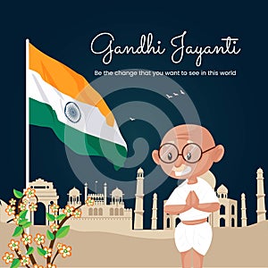 Happy Gandhi Jayanti banner design