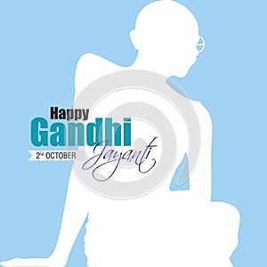 Happy Gandhi Jayanti Banner Mahatma Gandhi Birthday Wishing Template Illustration