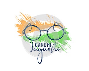 happy gandhi jayanti holiday template with spectacles design vector