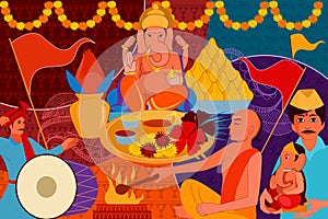 Happy Ganes Chaturthi festival celebration background