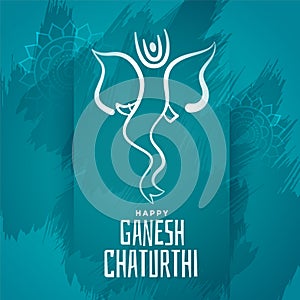 Happy ganesh chaturthi blue festival poster design