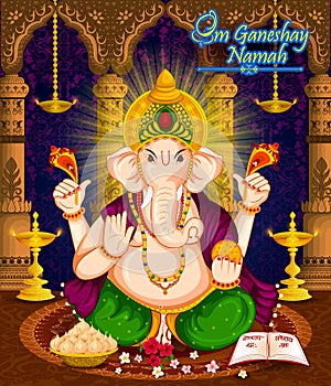 Happy Ganesh Chaturthi festival celebration of India