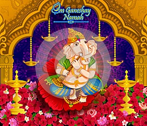 Happy Ganesh Chaturthi festival celebration of India photo