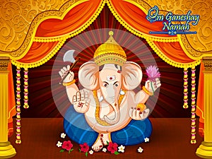Happy Ganesh Chaturthi festival celebration of India photo