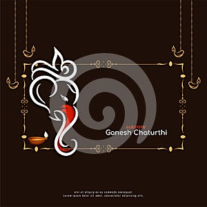 Happy Ganesh Chaturthi festival decorative frame background