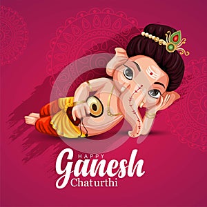 happy Ganesh Chaturthi greetings. vector illustration design photo