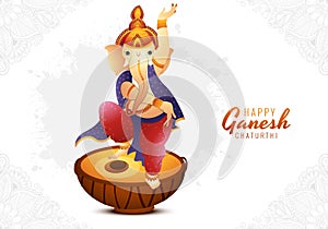 Happy ganesh chaturthi indian religious festival card background