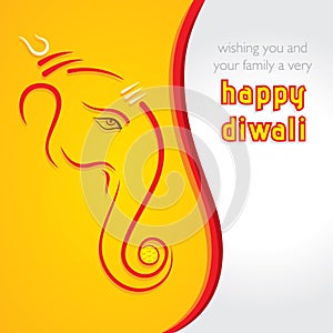 Happy ganesh chaturthi sketch greeting card design photo