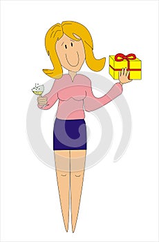 Happy gerl with present