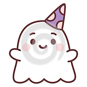 Happy ghost with a bithday hat Vector