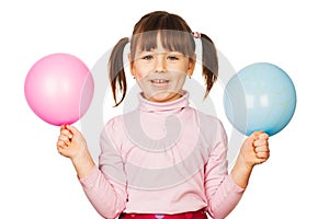 Happy girl with balloons